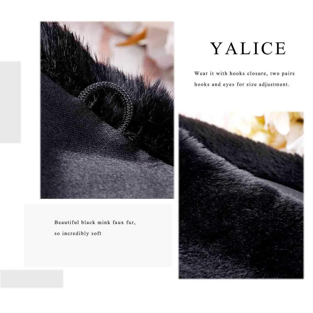 8932 Women's Wedding Faux Fur Shawl And Wrap Bridal Fur Stole Fur Scarf - Picture 4 of 6